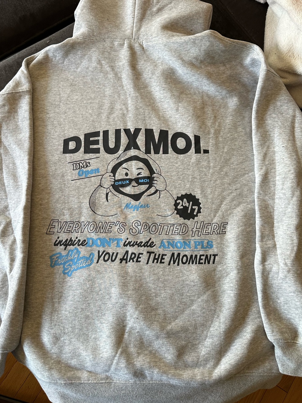 RARE Deuxmoi x The Mayfair Group Full Zip Hoodie L/XL Gray Limited Edition NWOT